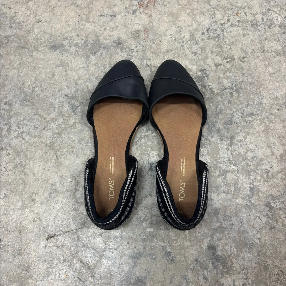 TOMS Jutti D’Orsay Women's 6.5 Black and White Flats - Picture 3 of 5